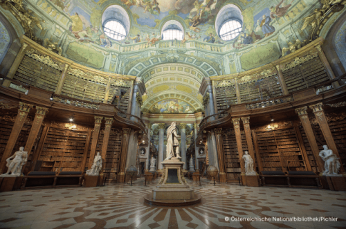 Besuche einen der schönsten historischen Bibliothekssäle der Welt: den Prunksaal der Österreichischen Nationalbibliothek